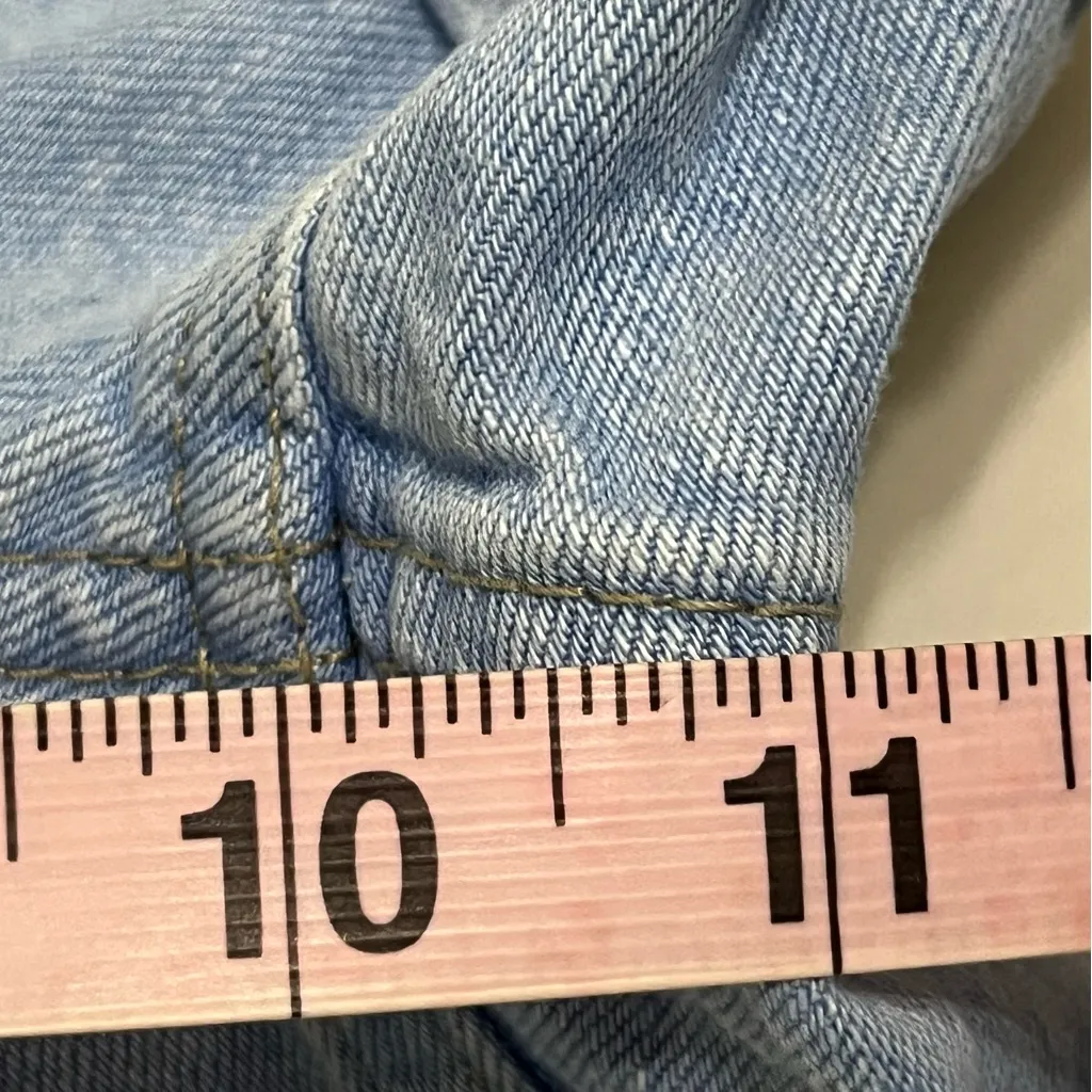 TOPSHOP Moto Rosa Denim Shorts Blue Classic Cuffed Jean Shorts‎ Size US Size 10 - Image 10