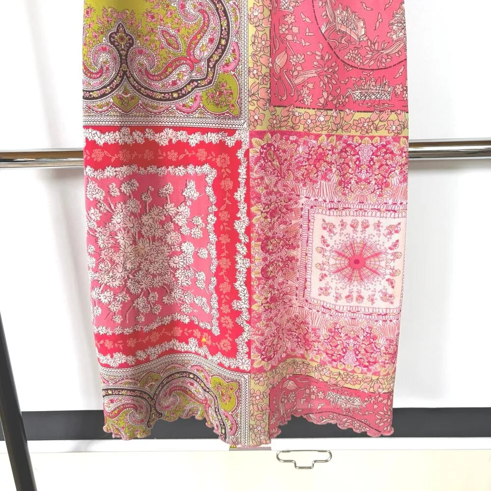 Vtg Y2K Xhilaration Paisley Beaded Lace Babydoll Cami Dress Mallcore Medium - Image 5