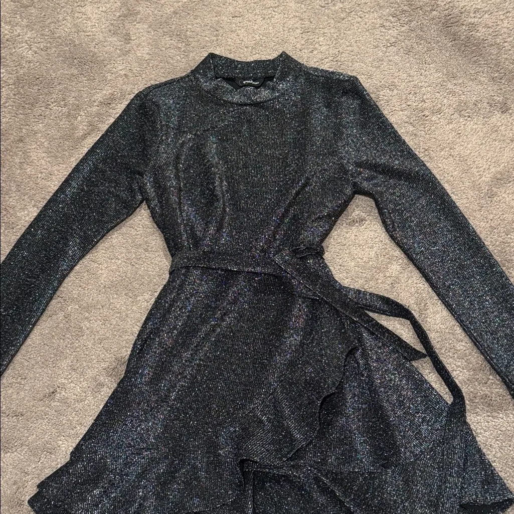 Speechless Black/Silver Dress SIZE L - Image 2