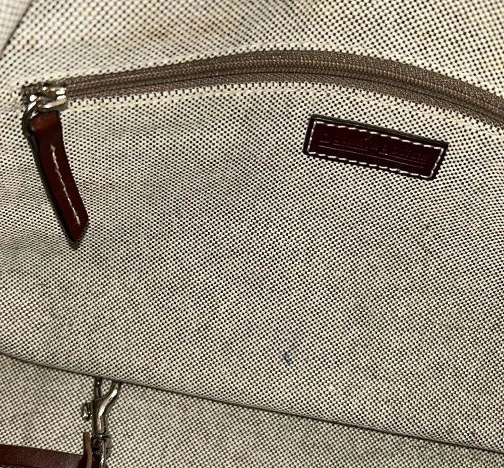 Vintage  Signature Beige Monogram Handbag - Image 13