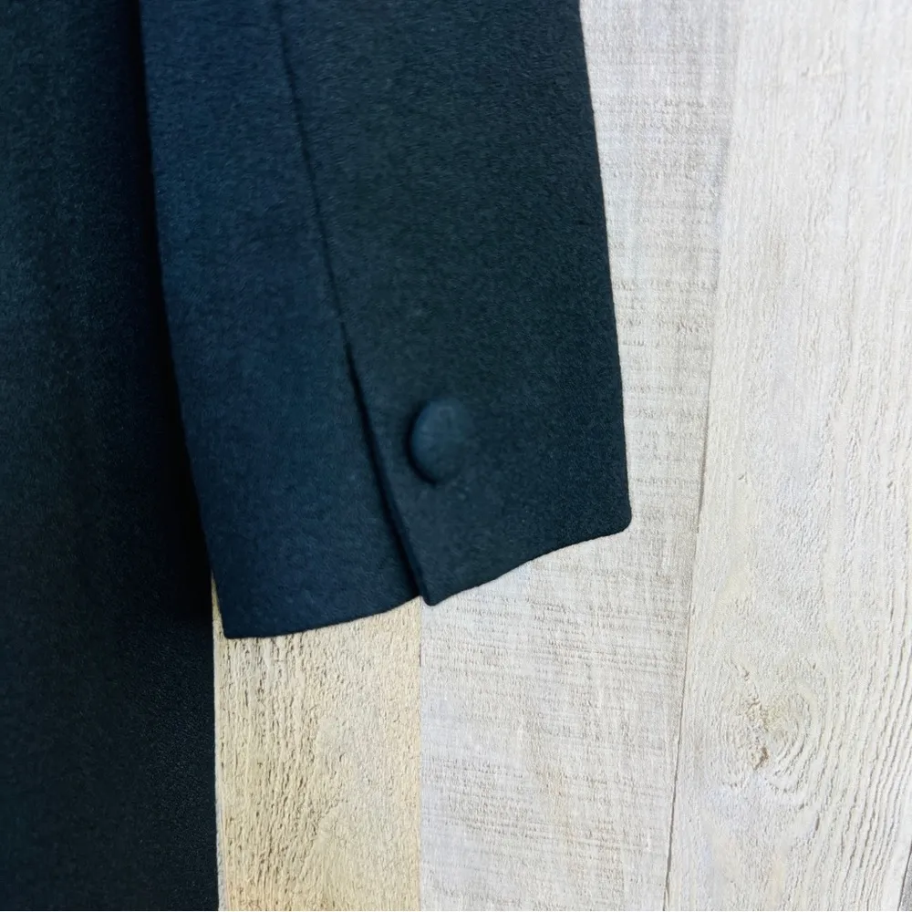 Ann Taylor 100% Wo Vintage Black Dress Coat with Button Front Lined w/Po… - Image 9