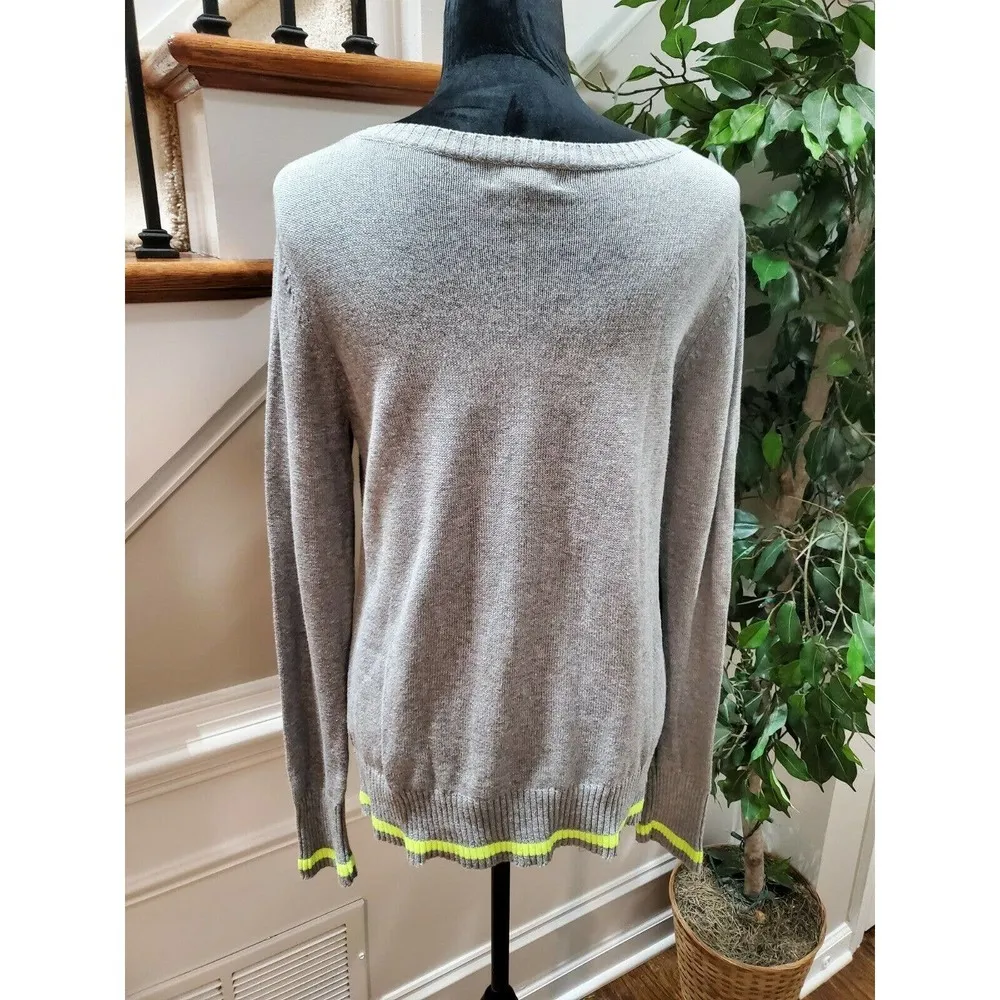 Arizona Women's Solid Gray Cotton Round Neck Long Sleeve Casual Sweater Size XL - Image 8