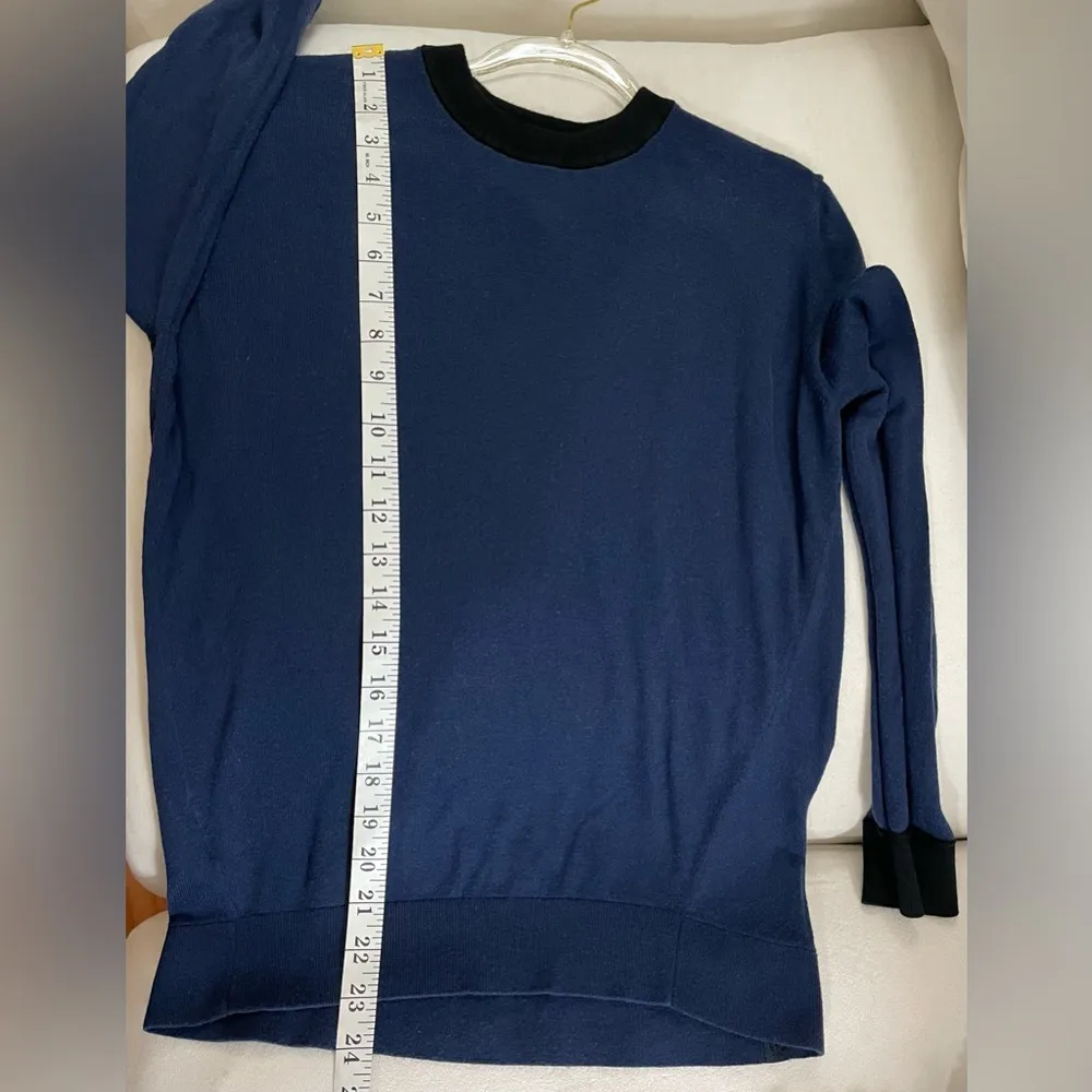 Lululemon Silk Blend Crewneck Sweater True Navy & Black Long Sleeve Top Size 6 - Image 14