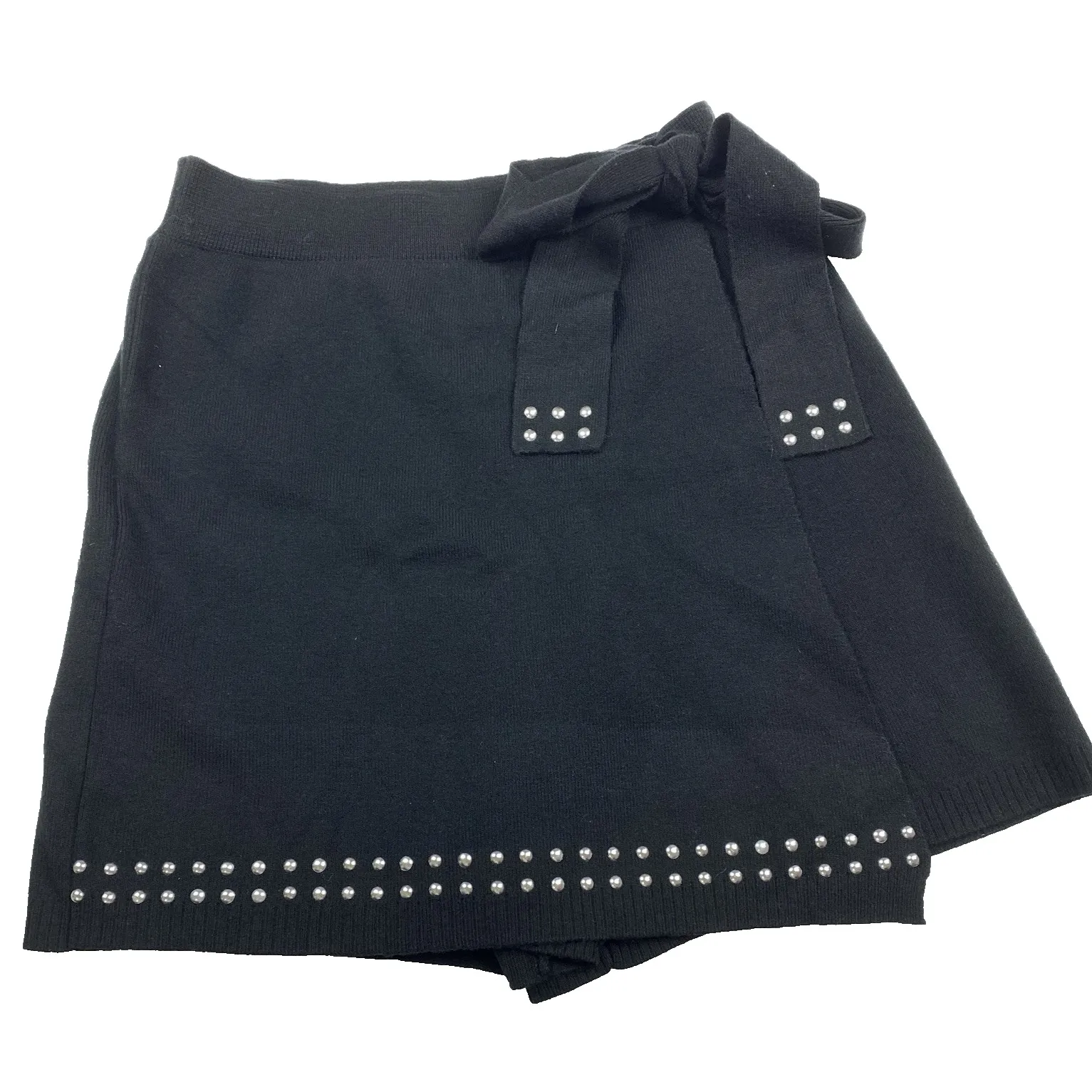 Muche & Muchette bobby‎ Side Wrap Studded Shorts One Size 4.5" Inseam S/Med Soft Black - Image 3