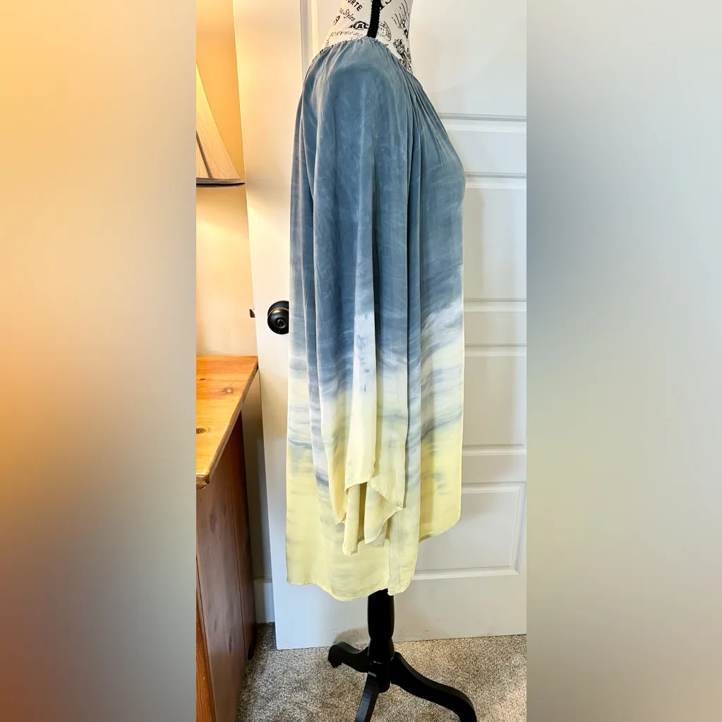 Pete & Greta Johnny Was Ombre Rayon Tunic Blue Yellow Boho Resortwear Sz S 💛 - Image 5