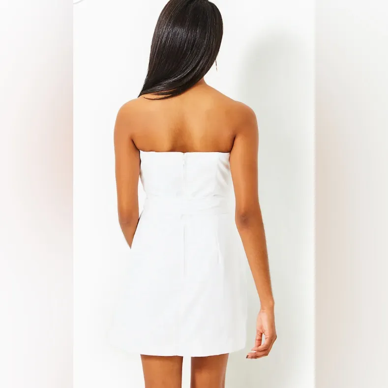 Lilly Pulitzer KYLO STRAPLESS SKIRTED ROMPER, RESORT WHITE, size 10 - Image 2