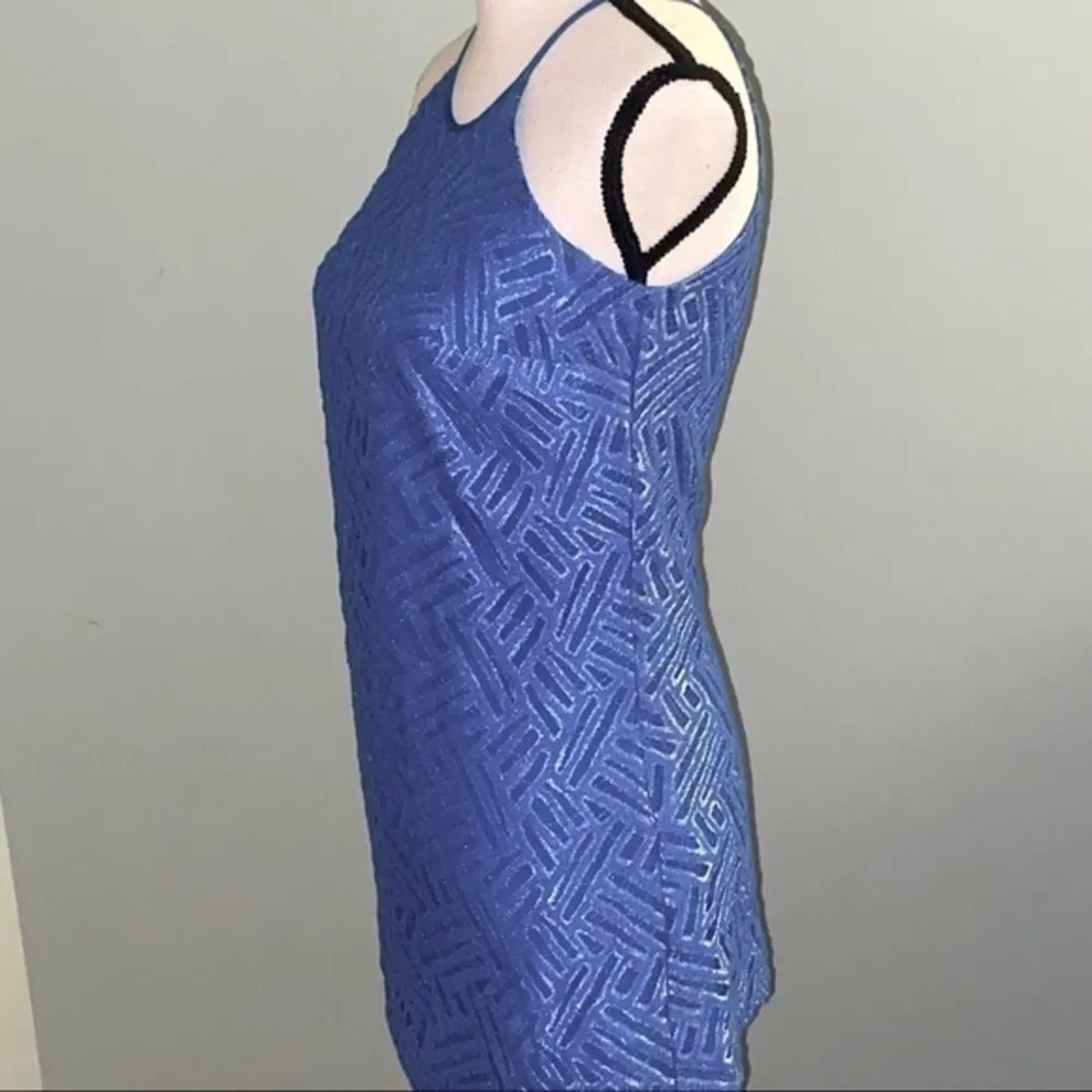 LILLY PULITZER Angel Halter Dress in Sapphire Blue Bamboo Geo Lace. XS. EUC - Image 4