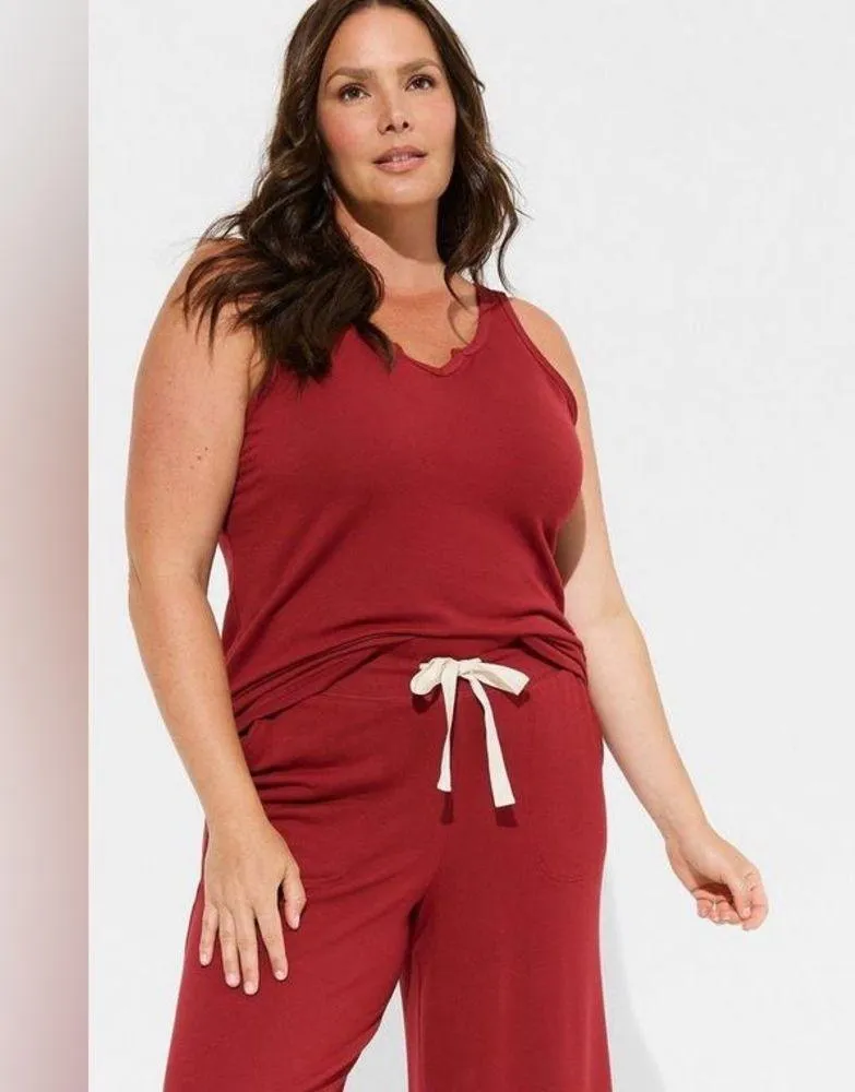 Torrid Dream Fleece Full Length Wide Leg Lounge Sleep Red Lounge Pants - size 1 - Image 7