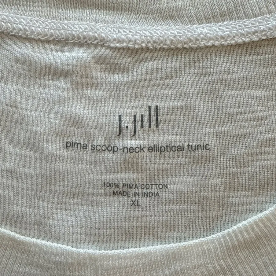 J.Jill Pima Scoop Neck Elliptical Tunic Long Sleeve T - Image 3