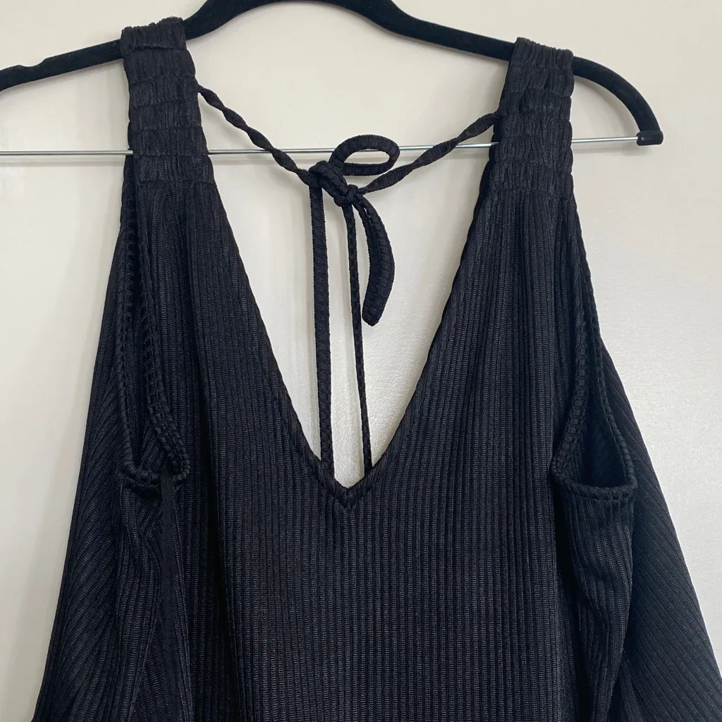 Free People no excuses ribbed ruffle hem tank top black Small NEW NWT - Image 7