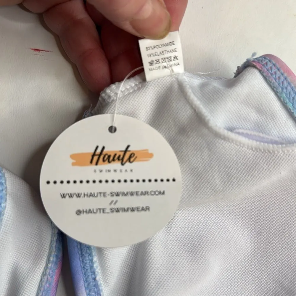 NEW Haute Swimwear Bikini Set, Size Large Blue - Image 7