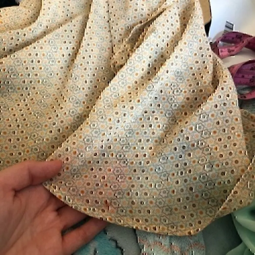 ZARA TRAFALUC Cream Beige Floral Tie Semi Sheer 3/4 Sleeve Peasant Blouse Top S - Image 8