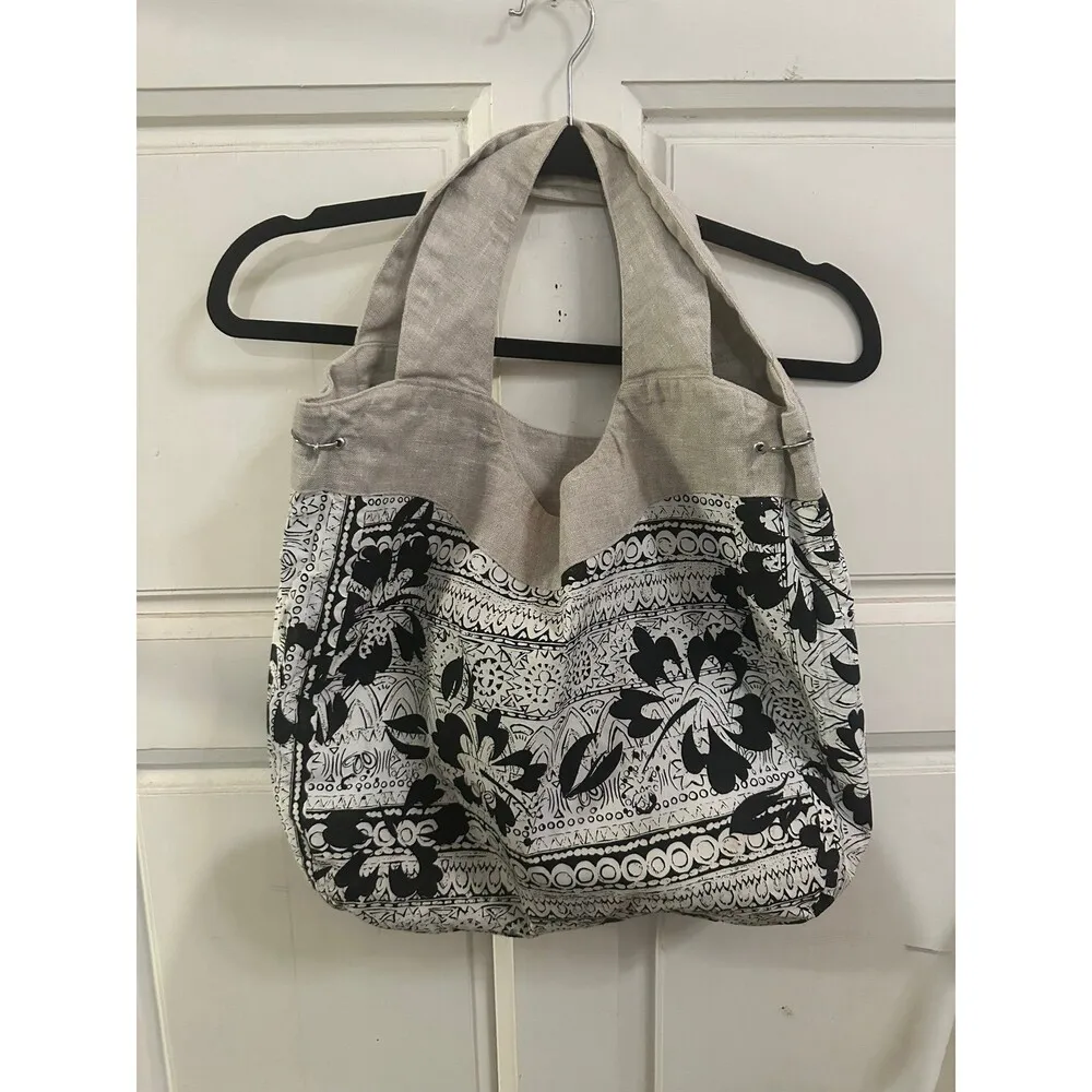 Unbranded Reversable Hawaiian Print Tropical Hibiscus Canvas Open Tote Bag - Image 4