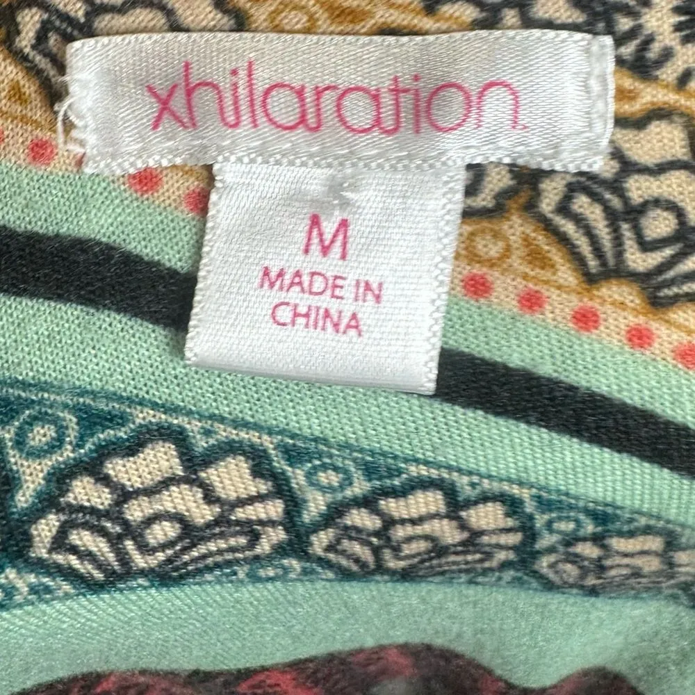 Mint green and red geometric print dress size medium - Image 4