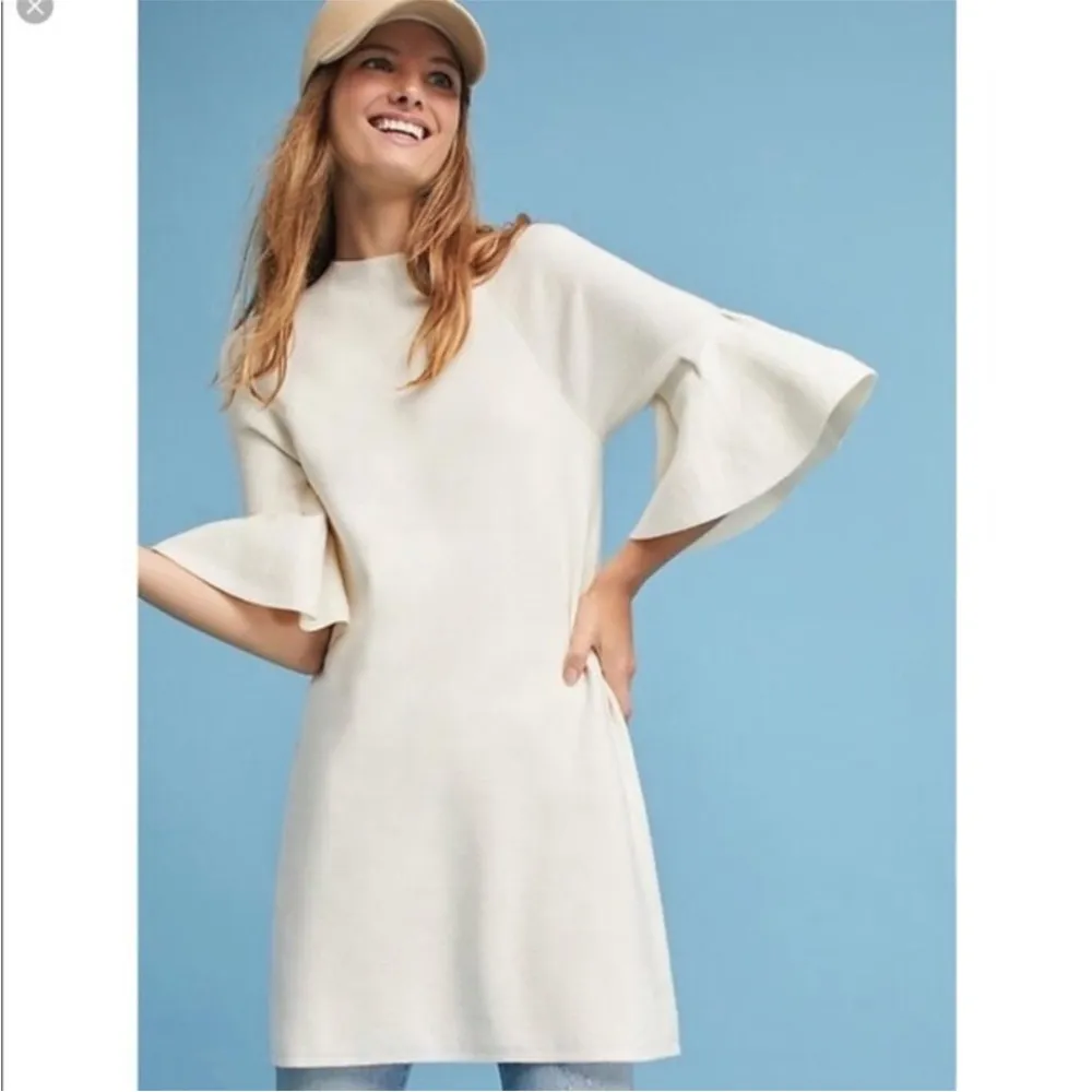 Anthropologie Moth Chester Cream White Sweater Tunic Dress Large - Image 2