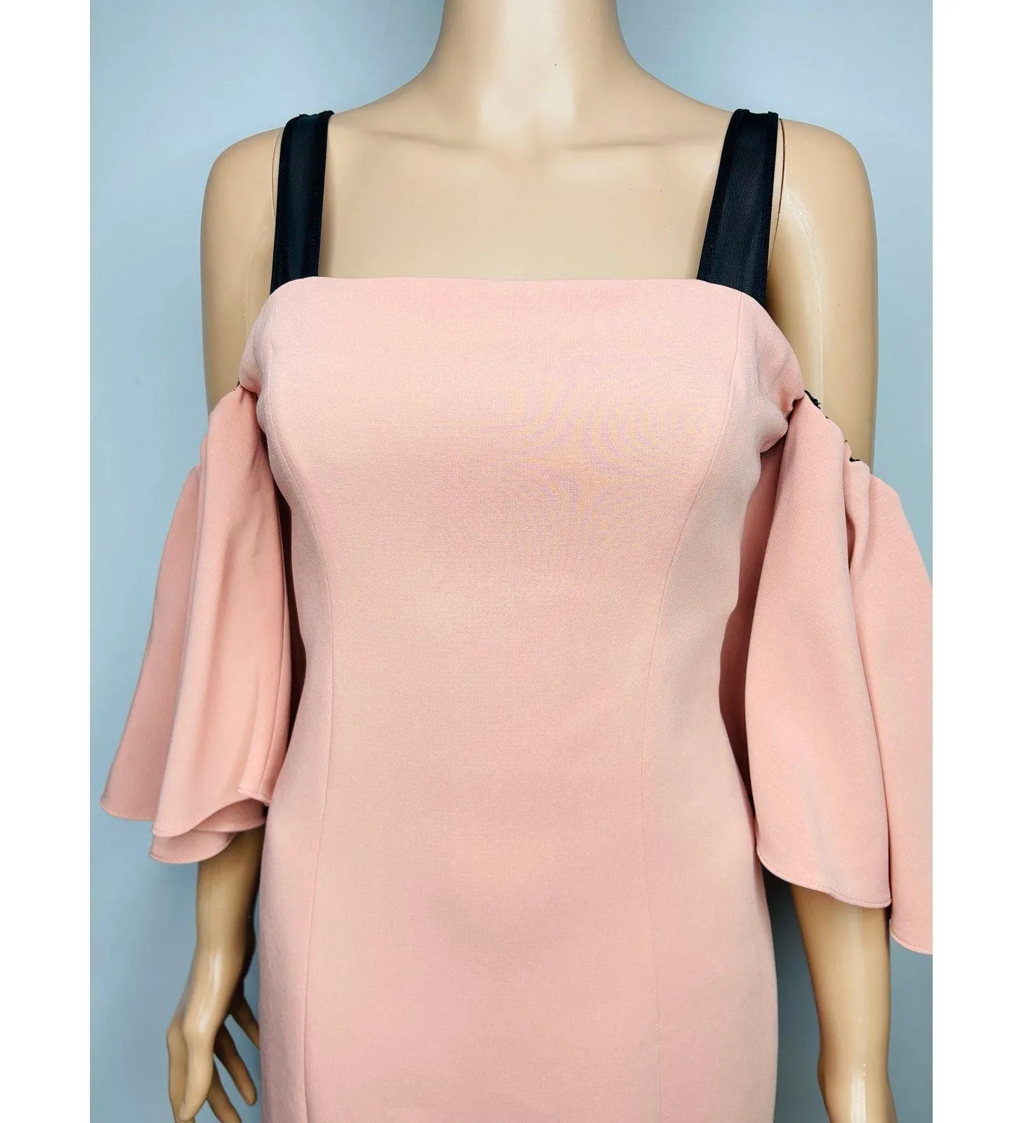 Cinq a Sept Bloom Monroe Mini Dress size 6 sheath off the shoulder blush pink - Image 12