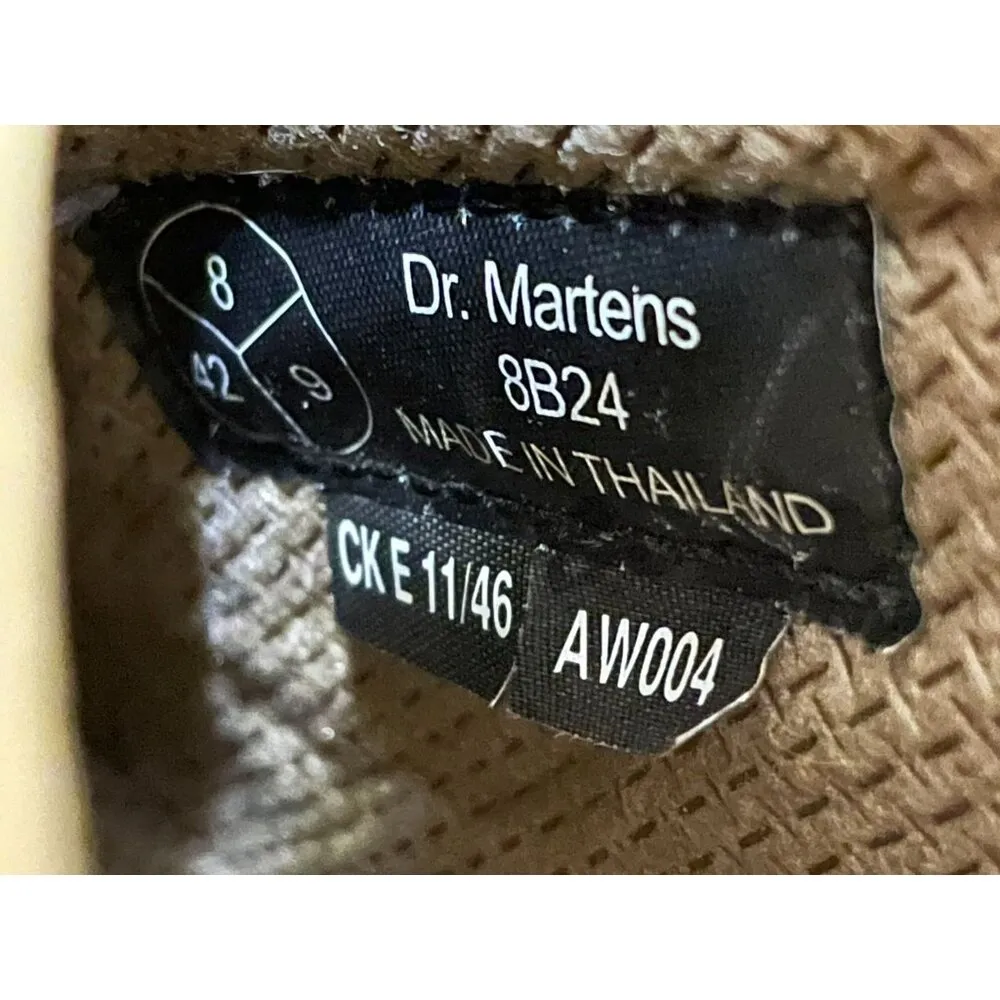 Dr Martens Mules Womens 9 Used Tan Leather 8B24 Slip On 90s Y2K Unique - Image 10