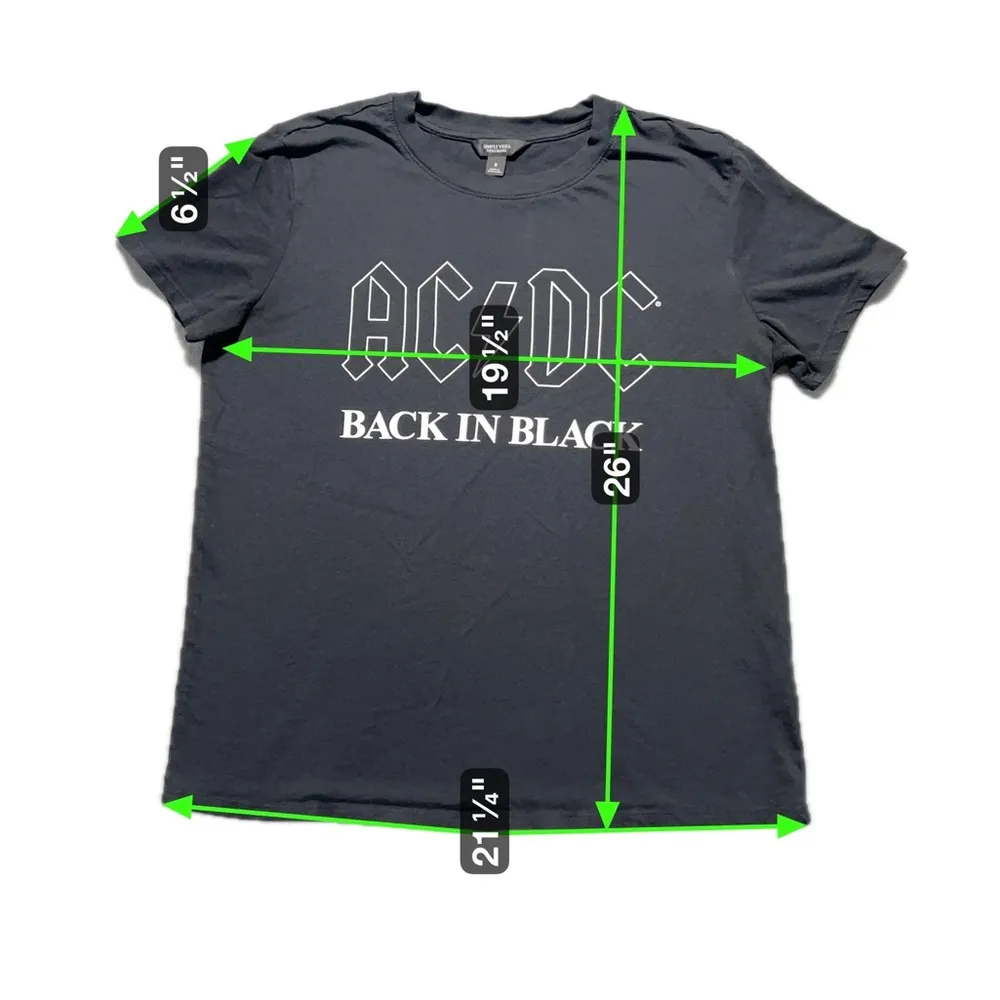 Simply Vera Vera Wang AC/DC Graphic T-Shirt Women’s Medium Cotton Rock Tee - Image 4