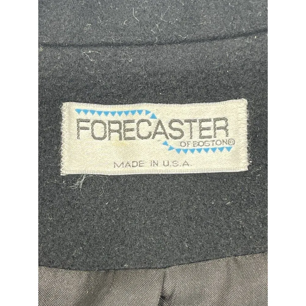 Vintage Woman’s Forecaster of Boston Wool Overcoat Double Breasted Black Size 12 - Image 8