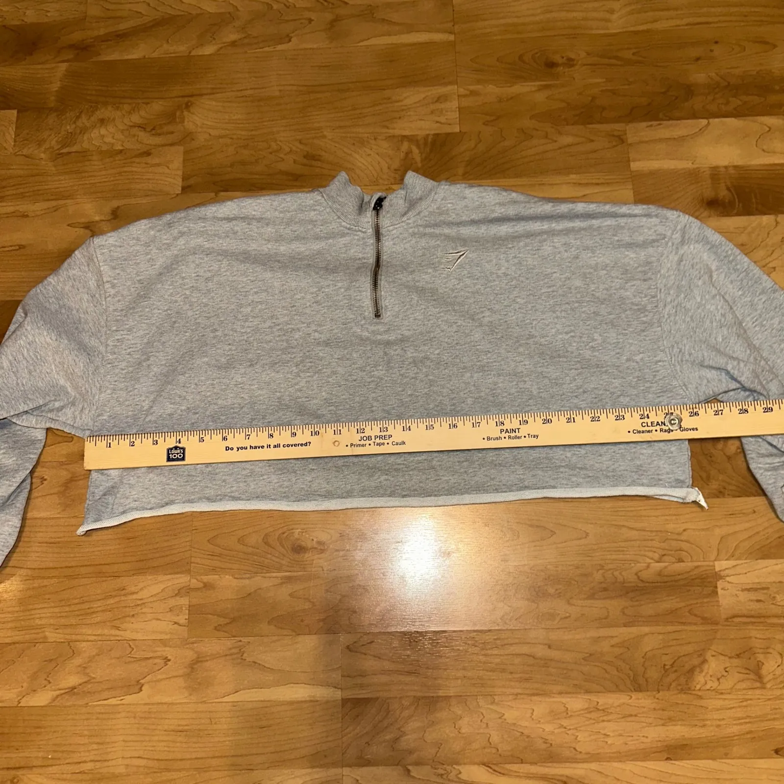 Gymshark cutoff quarter zip Cropped Sweatshirt Gray Loungewear‎ Womens XL - Image 8