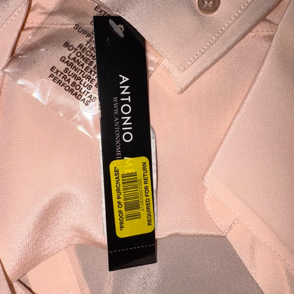 ANTONIO MELANI Light Pink Button-Down Shirt Size XS - Image 5