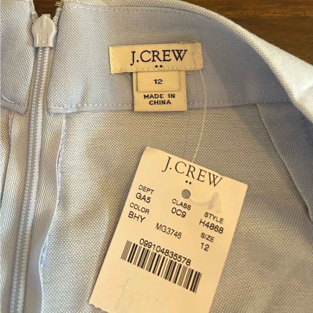 J. Crew Oxford Ruffle Pencil Skirt Light Blue Women’s Size 12 NEW Style H4868 - Image 10