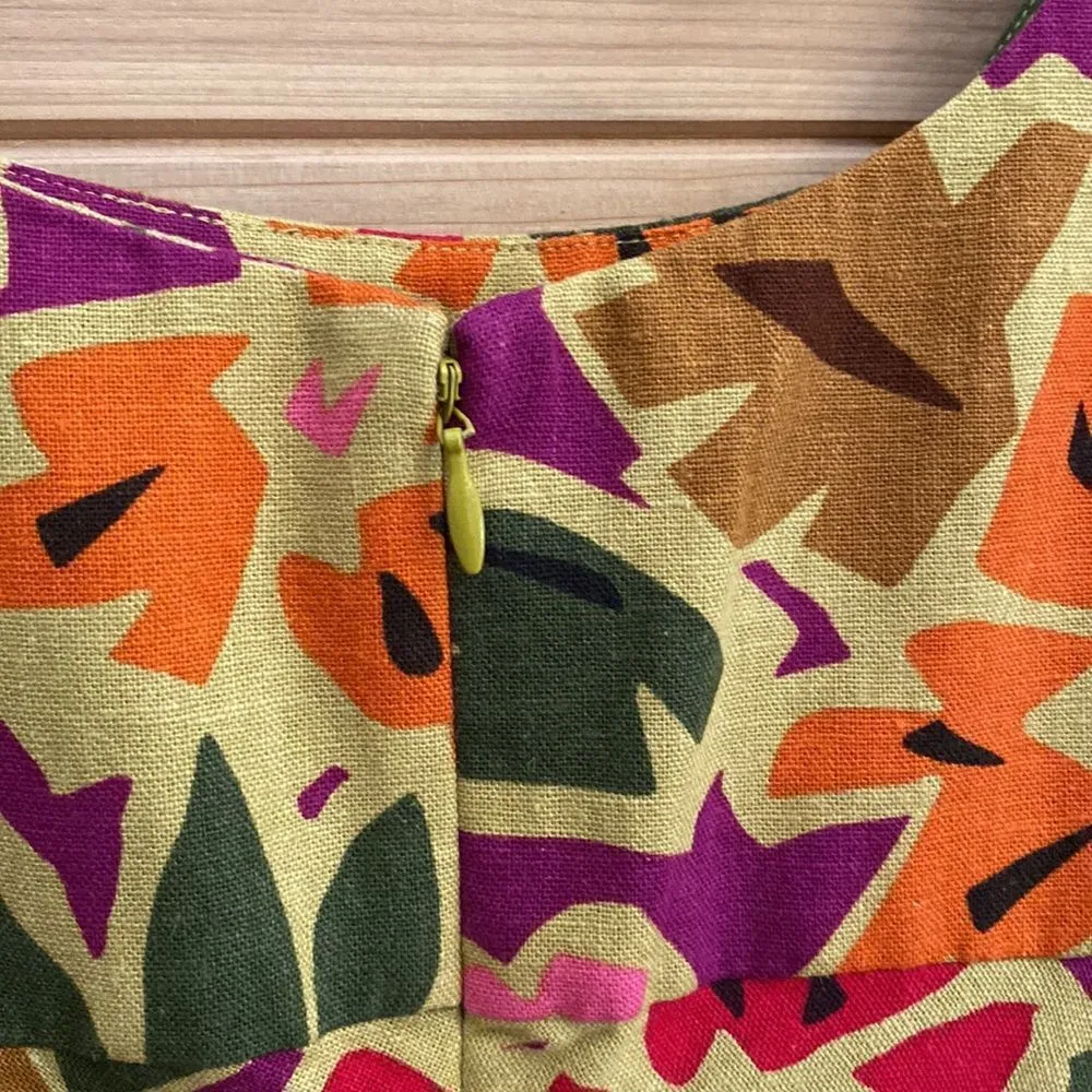 NWT Vintage Talbots Size 6 Linen Rayon Blend Floral Tank Dress Deadstock - Image 10