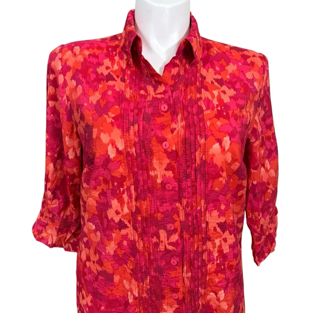 Coldwater Creek Women’s Button Front Tunic Dress Abstract Print Size Large - Image 2