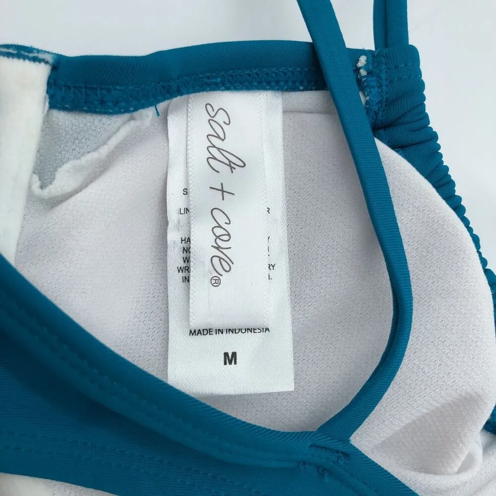 Salt + Cove Teal Underwire Bikini Swim Top Adjustable Straps Size M Blue Size M - Image 4