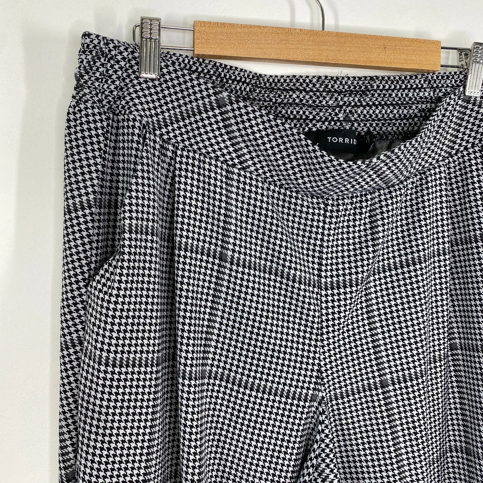 Torrid Black Plaid Pull On Tapered Ankle PantS Womens Size 1X Career Office - Image 6