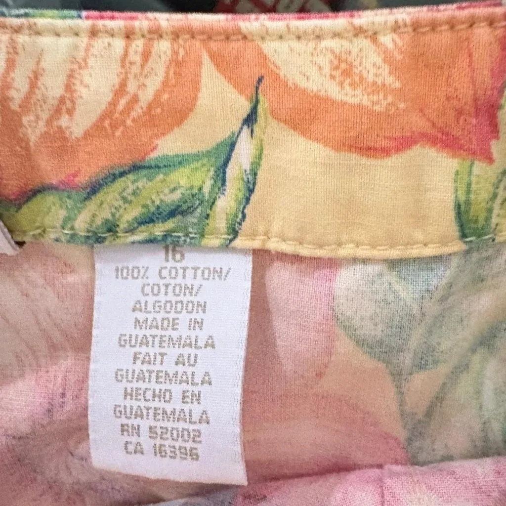 Vintage 90s Liz Claiborne Lizwear preppy floral yellow and pink mini skort skirt - Image 8