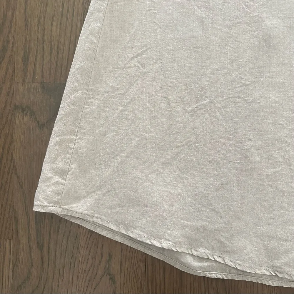 Eileen Fisher A-line Midi 100% Organic Linen Skirt in Undyed Natural Tan XS - Image 2