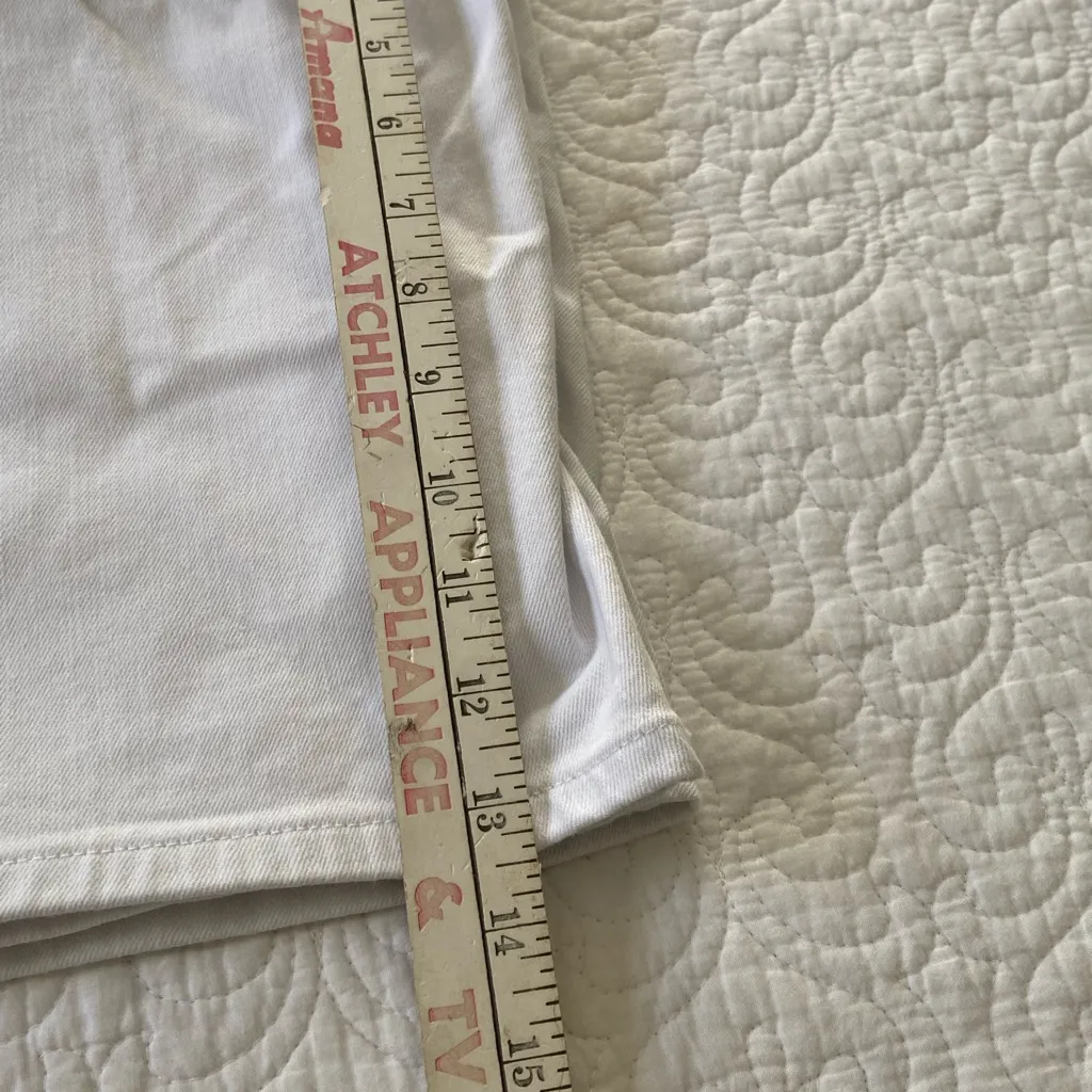 Scoop Wide Leg Denim Bermudas Streetwear, Minimalist, Resort, Old Money, Coastal White Size 10 - Image 14