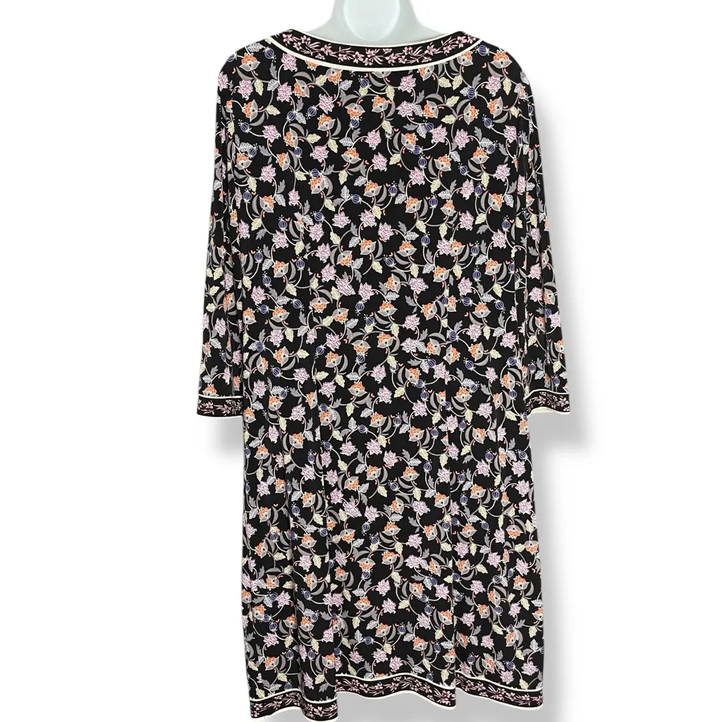 Wisp Dress Marnie Floral Black Pink Shift Size 10 Cut - Image 3