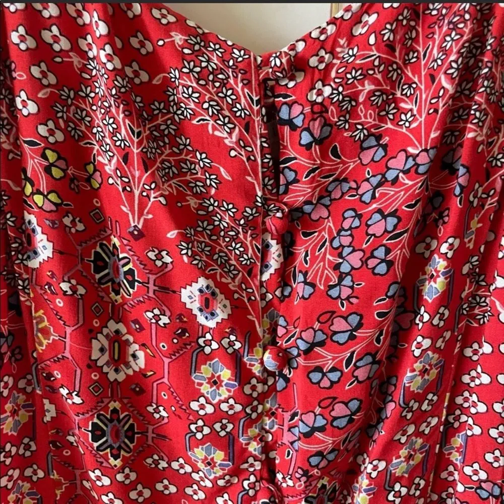 Able the Label NEW Lola Hi-Low Red Floral Boho Dress Size M - Image 7