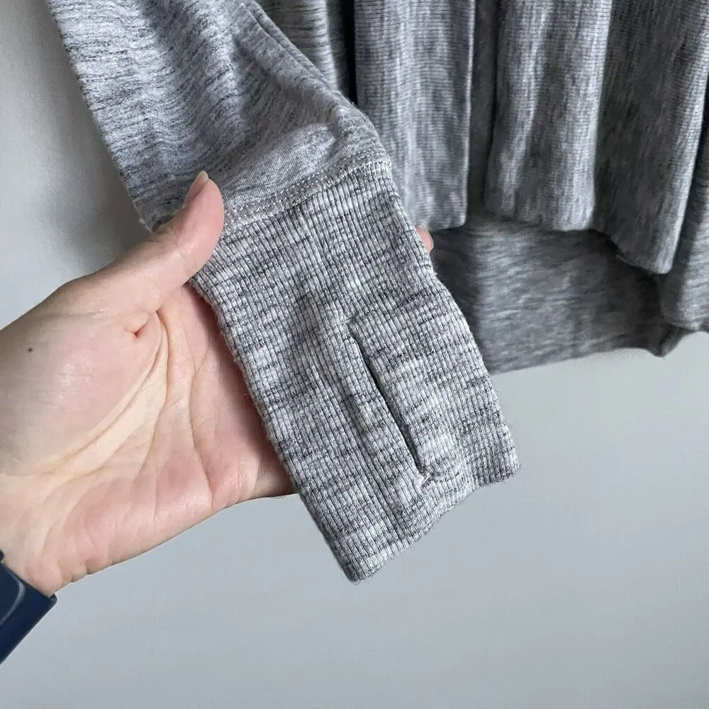 Athleta Size XXS Gray Pranayama Wrap Sweater Top Open Thumbholes Cardigan - Image 4