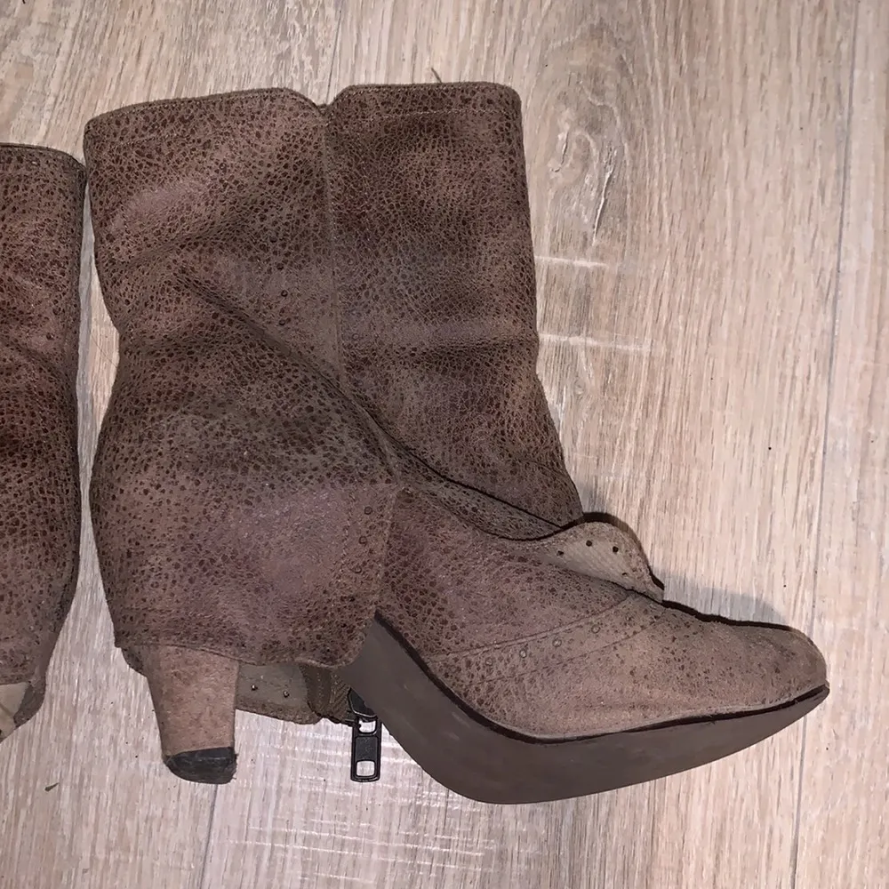 Not Rated brown zip up summer heeled mid calf boots - Image 5