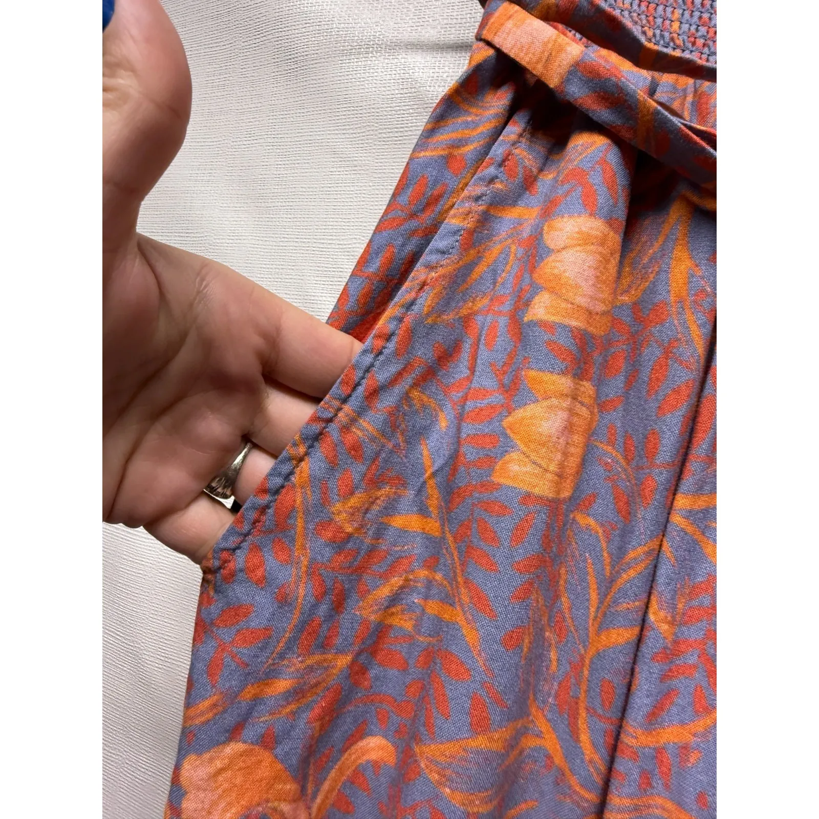 Jens‎ Pirate Booty Floral Boho Harem Pants XS Smocked Festival Hippie Joggers - Image 3