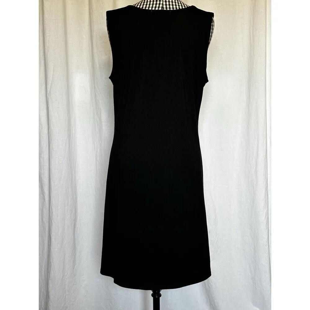 Liberty Love Black Floral Boho Sleeveless Swing Dress with Matching Kimono Large - Image 3