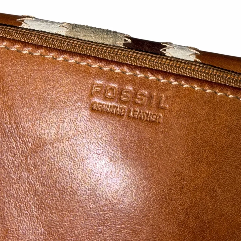 Fossil Brown Leather Tri Fold Wallet - Image 6