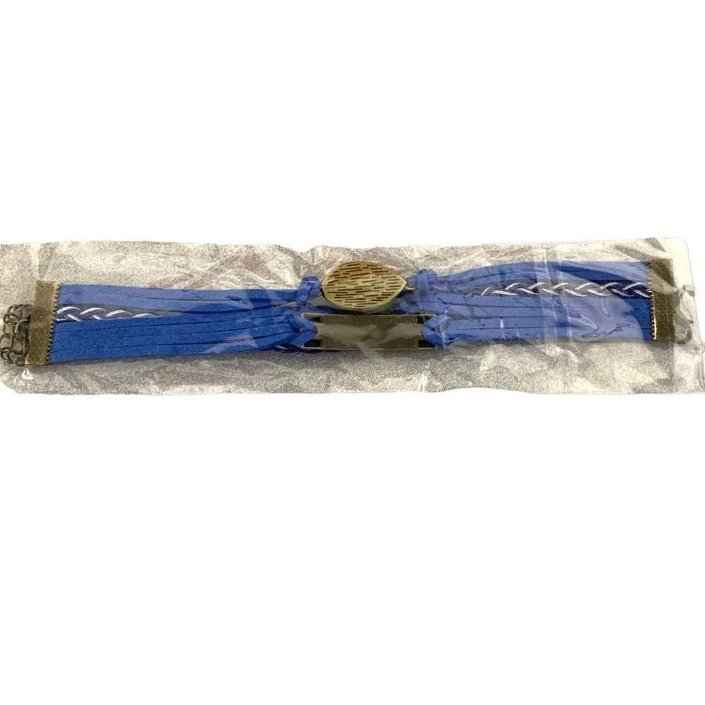 Blue and Dark Blue Best Friends Eye Multi Strand String Charm Bracelet - Image 3