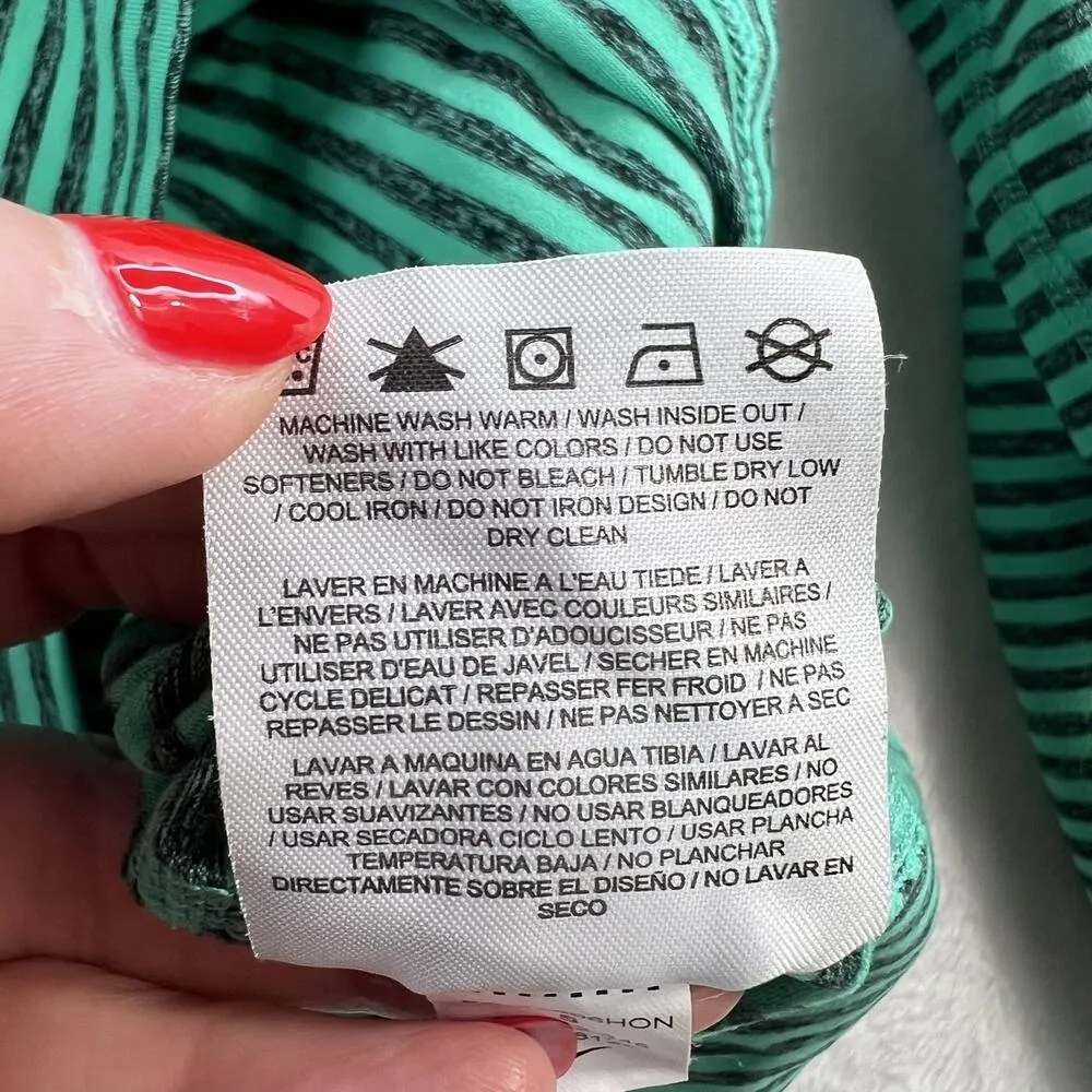 Nike S Small Dri-FIT Element Pullover 1/2 Running Reflective Stripe Black Green - Image 8