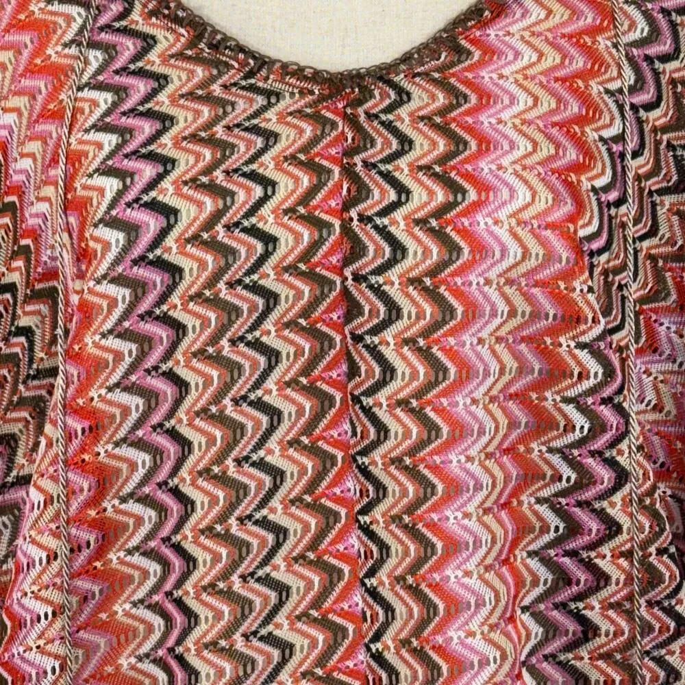 Sanctuary X-Small Poncho Top Oversized Dolman 3/4 Sleeve Semi-Sheer Tasseled - Image 8