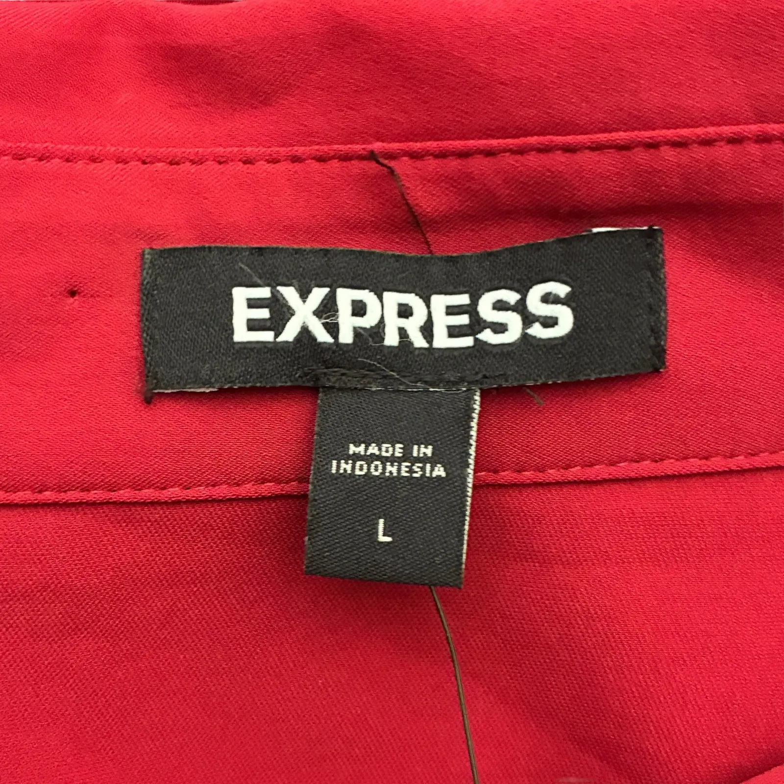 EXPRESS NWT  Button Down Top Womens L Red 3/4 Sleeve Relaxed Minimalist Office - Image 6