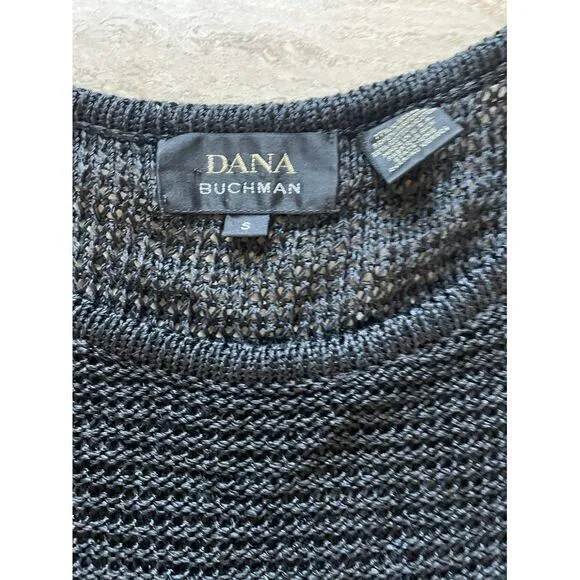 Dana Buchman black Knit Sweater Long Sleeve Tunic Top Size S - Image 2