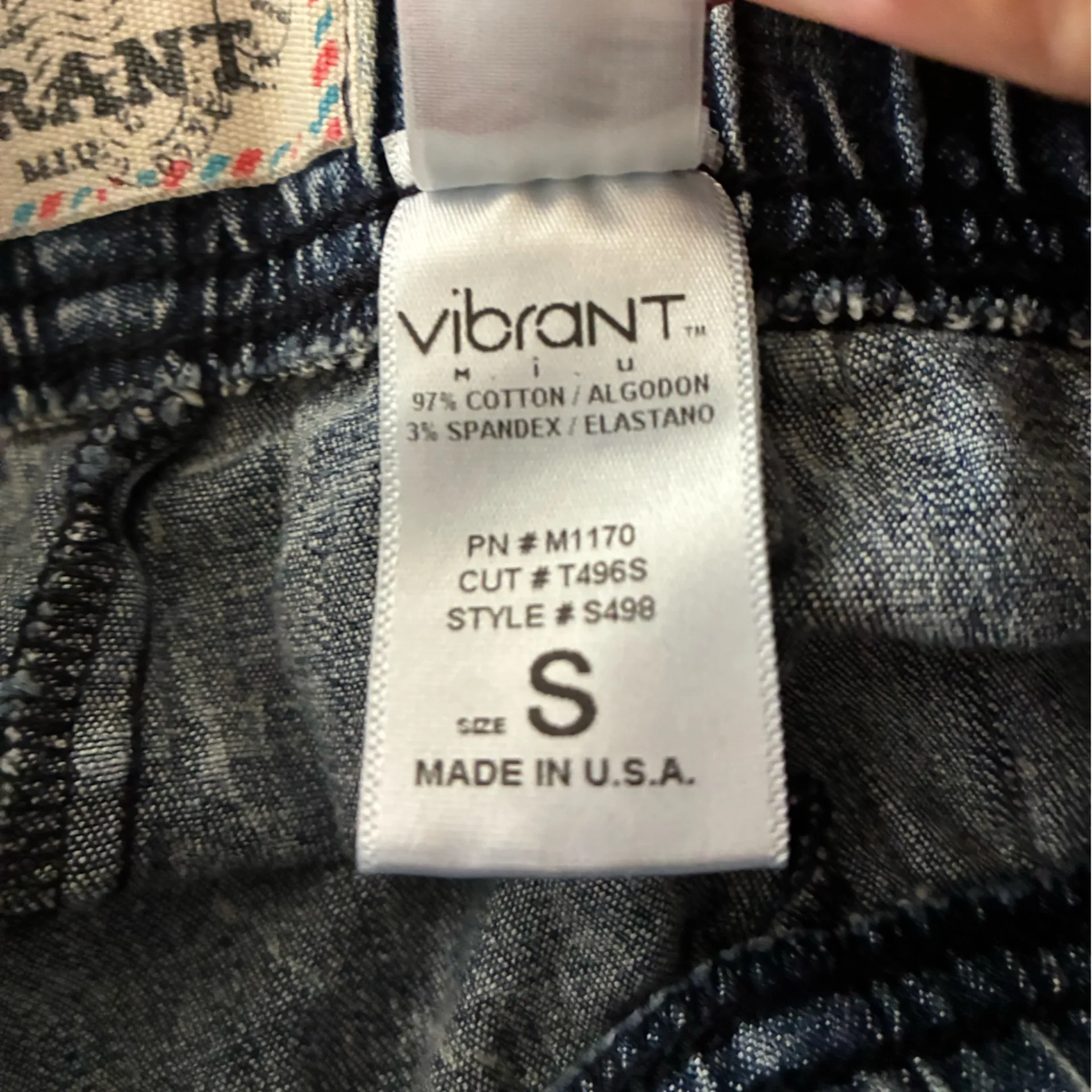 Vibrant Acid Wash Blue Booty Denim Style Cotton Draw String Shorts S - Image 12