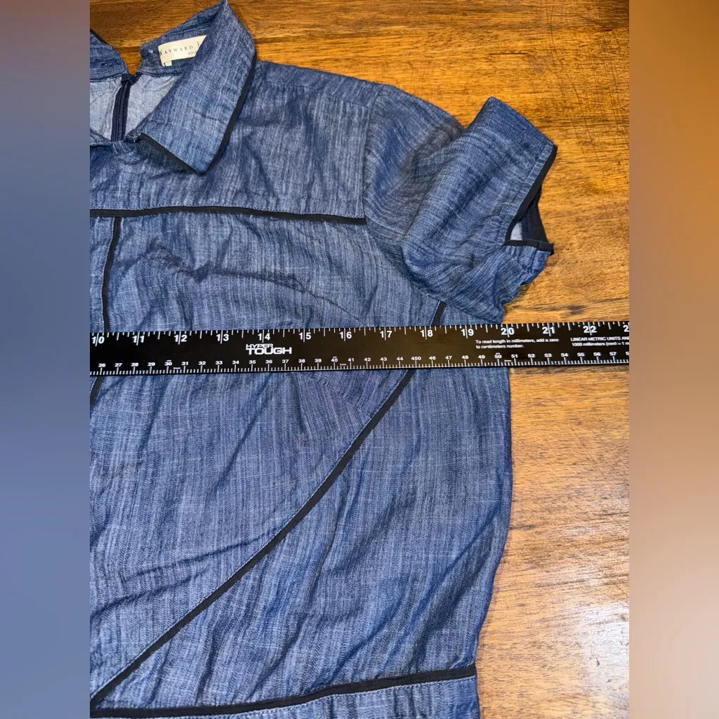 Wayward Fancies eShakti Floral Embroidery Chambray Dress  Boho Cottagecore Sz M - Image 5