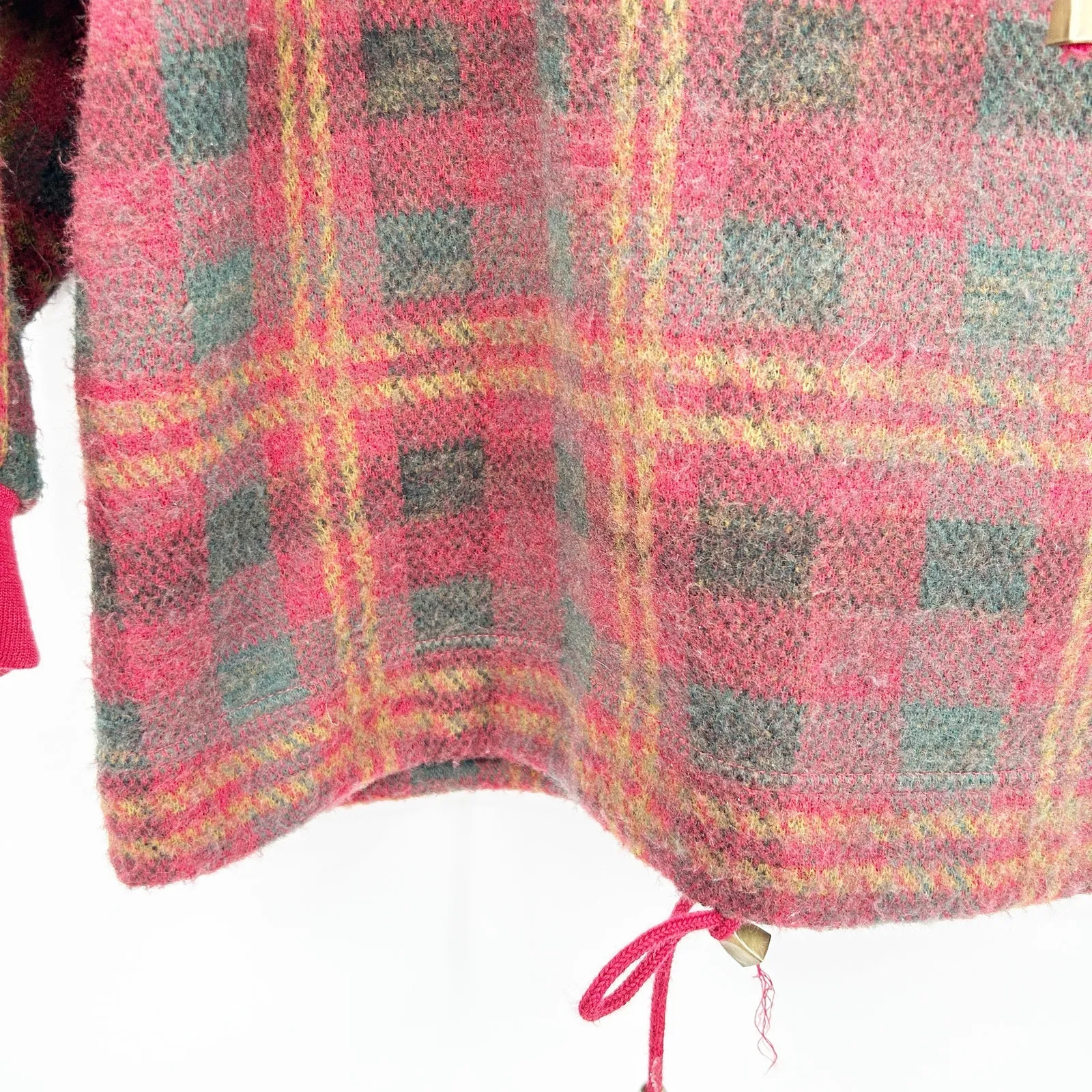 Express Womens Vintage 90s French Country Plaid Pullover‎ Fleece Sweater Size M - Image 2