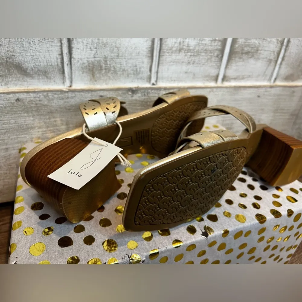 NWT JOIE Soft Gold Heeled Sandal Society‎ size 9.5 - Image 6