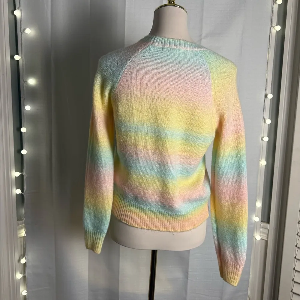 BB Dakota by Steve Madden Pink and Yellow Crew Neck Sweater Size XS - Image 3